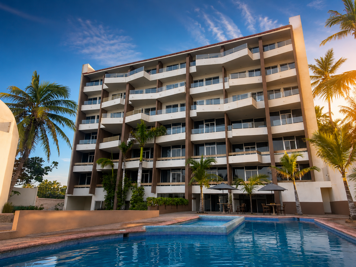 Exterior de hotel contemporáneo